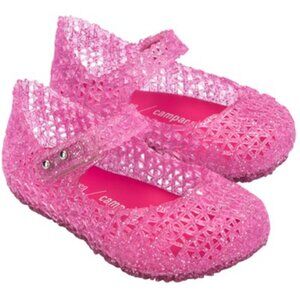 Melissa - Baby Mini Campana Papel Flats, size 9 US toddler, color pink.